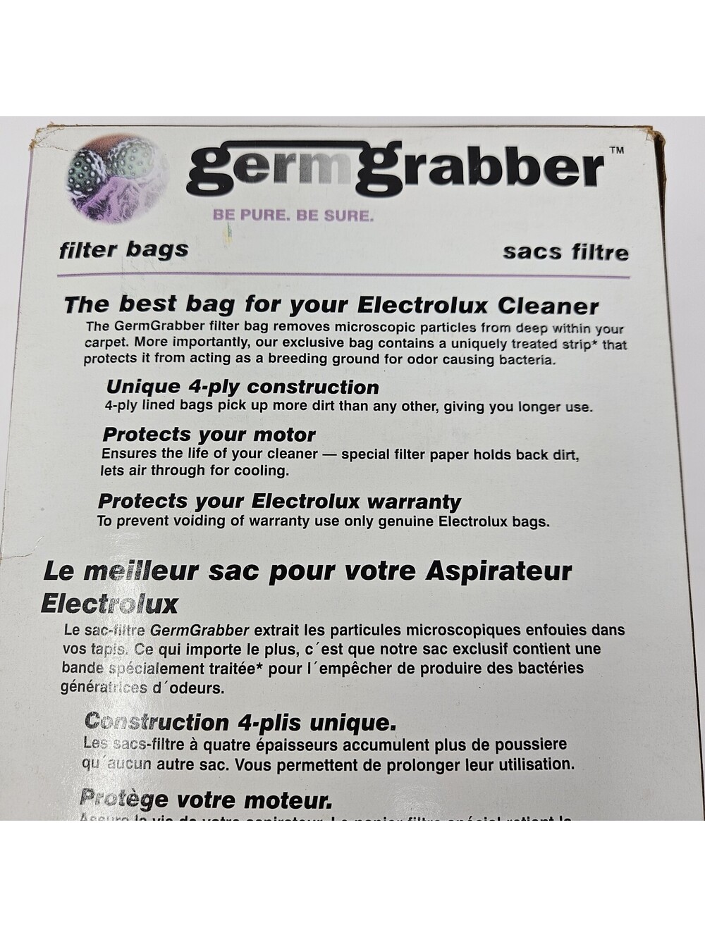 Electrolux Vacuum Bags Style U Germ Grabber 23 Pack 4 Ply Genuine Vntg Open Box - Picture 3 of 5